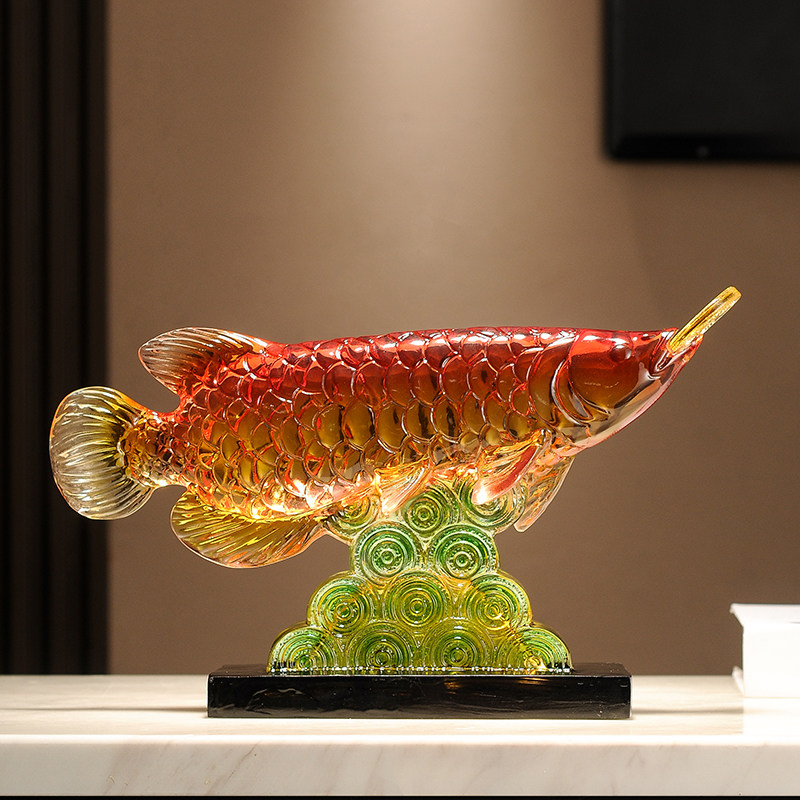 年年有余金龙鱼摆件招财客厅工艺品玄关办公室桌面装饰品开业礼物