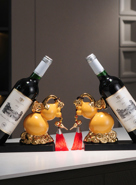 葫芦红酒架摆件家居创意客厅葡萄酒架中式餐边柜酒托酒柜装饰品
