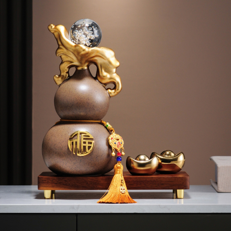 福禄双全葫芦摆件入户玄关高级感装饰品家居客厅玄关乔迁新居礼品