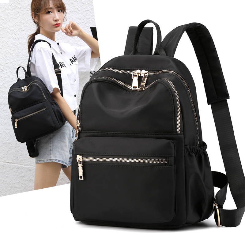 牛津布双肩包韩版百搭时尚背包尼龙书包帆布女士背包妈咪包旅游包