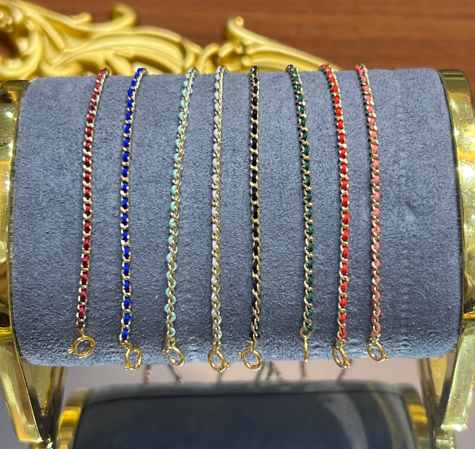 18K金编织款红绳手链原创设计纯手工编织深圳水贝实体店可⼀代发