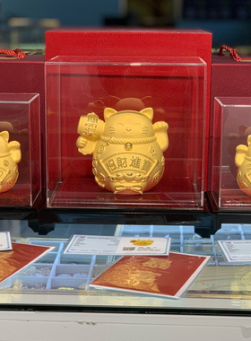 铸金999招财猫金摆件原创设计一手货源实体店供各珠宝大咖渠道商