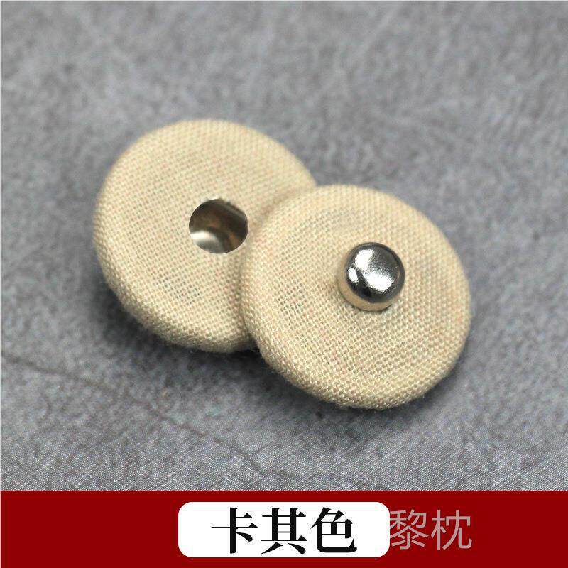 彩色包布按扣子母扣大衣