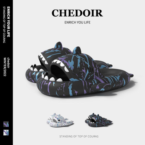 CHEDOIR朋克未来鲨鱼拖鞋