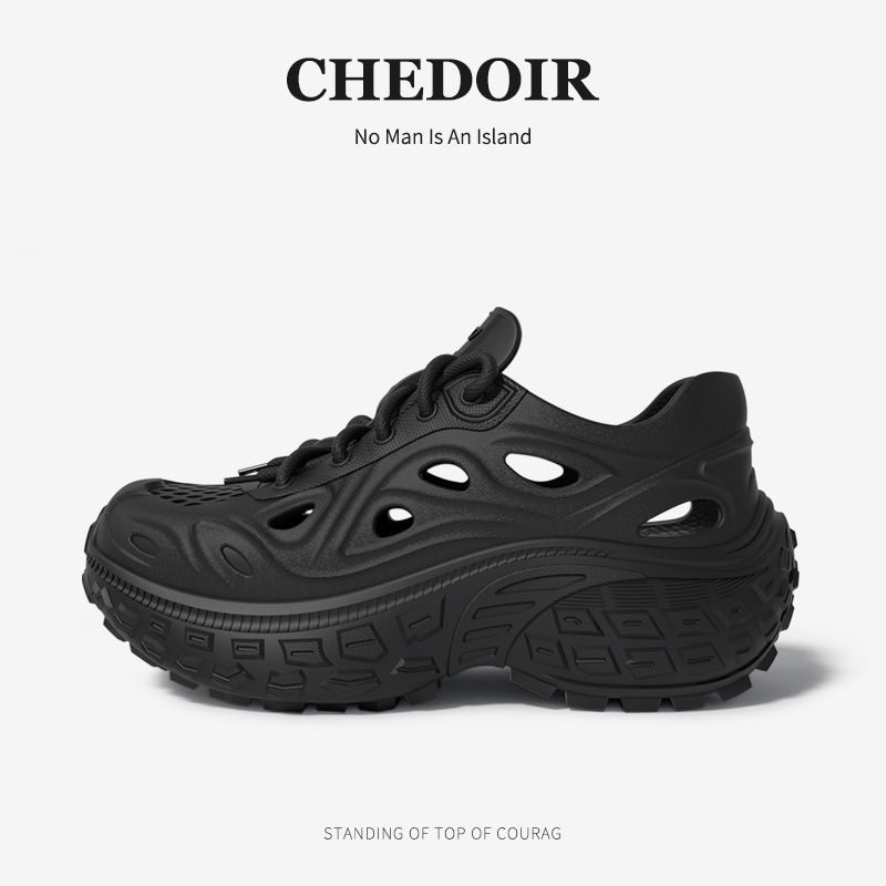 chedoir厚底洞洞鞋情侣款
