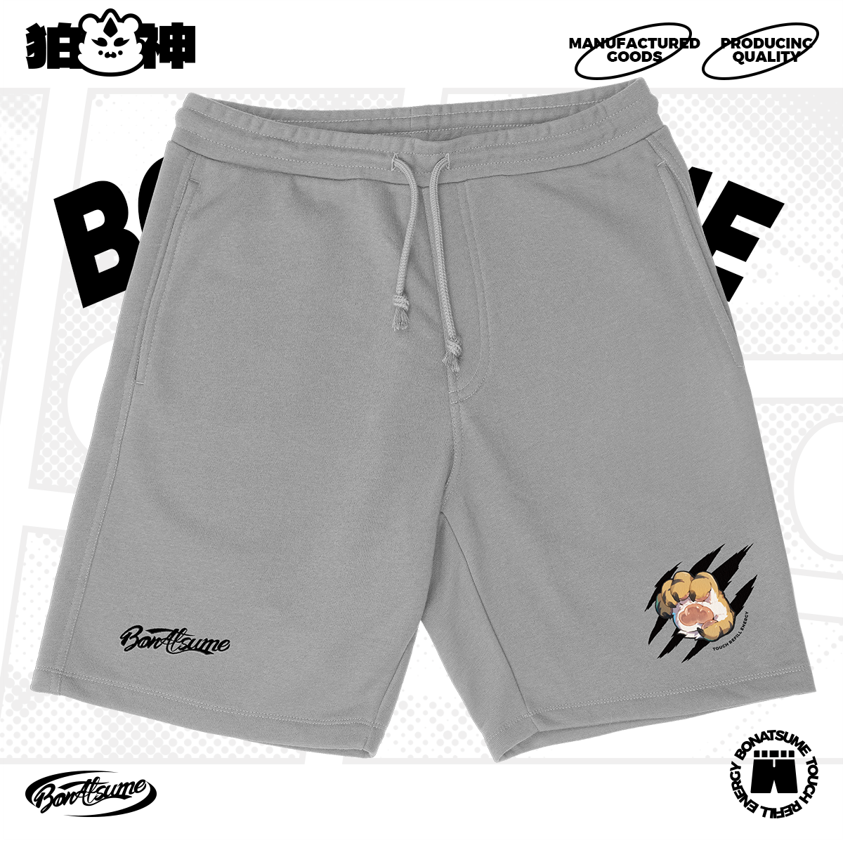 【BON】2025夏BON牛奶丝透气短裤爪痕宽松百搭福瑞FURRY