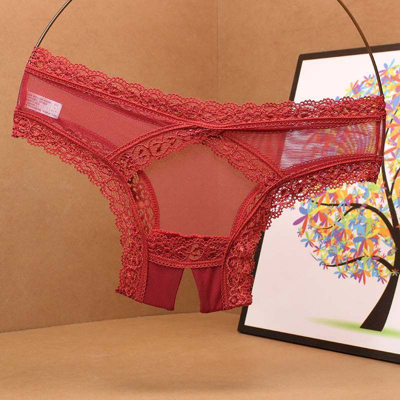 维多利亚免穿脱开裆内裤女透明裤性感丁字裤女情侣助兴趣内衣套装