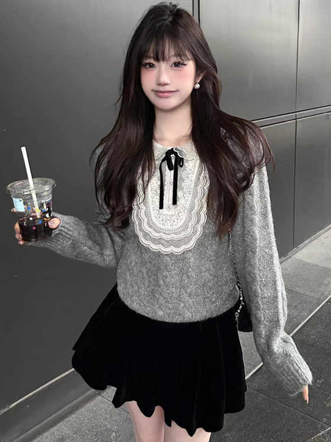 韩系氛围感毛衣短裙搭配学院风jk制服套装秋冬装一整套ootd穿搭女