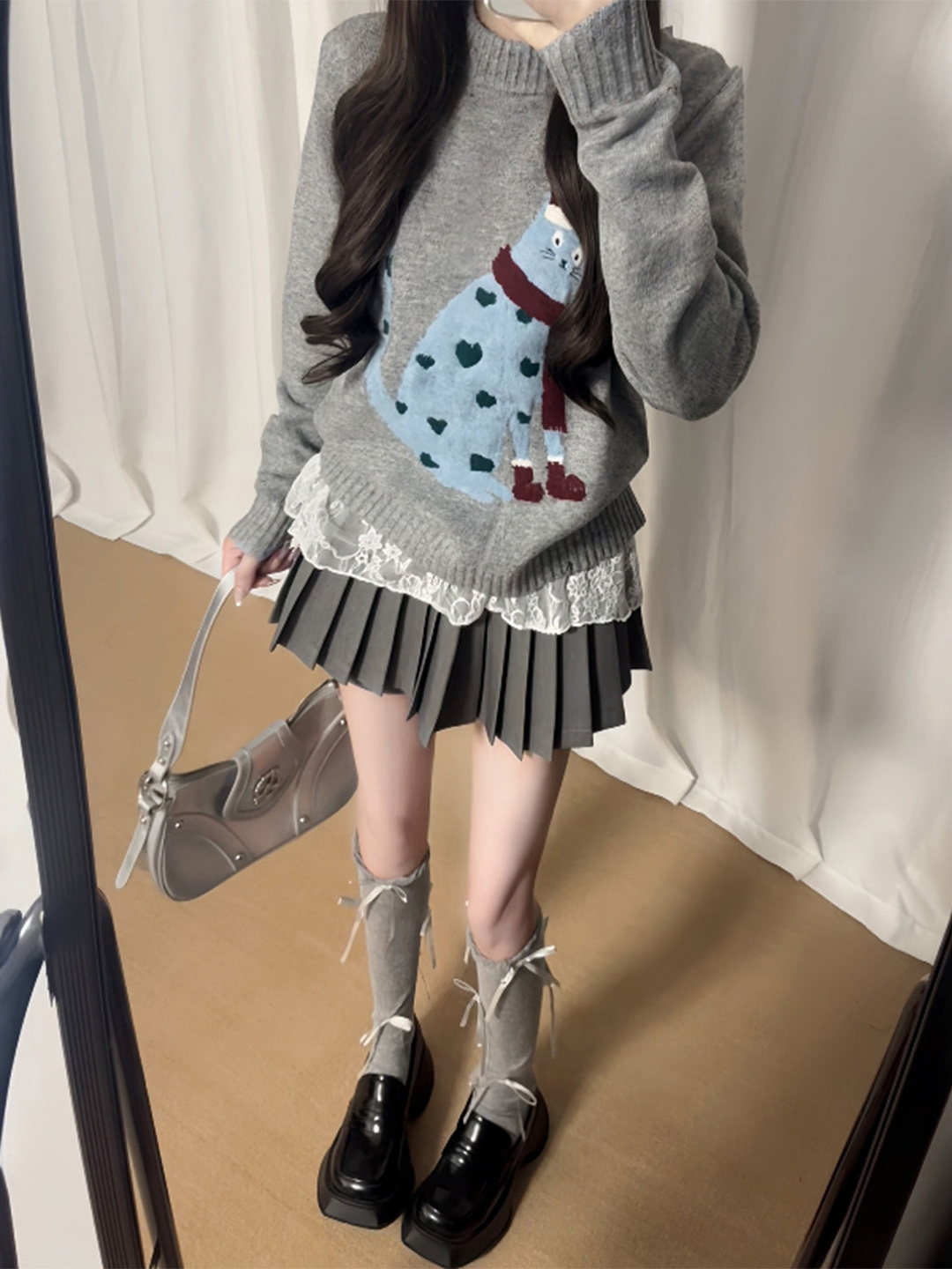 韩系一整套ootd穿搭学院风jk制服套装秋冬季新款短裙搭配小个子