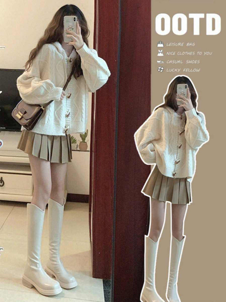 学院风减龄jk制服套装高级感一整套深冬韩系炸街百褶裙穿搭两件套