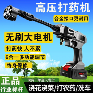 新款 无线打药机电动锂电充电喷雾壶高压洗车水枪农药消毒浇花神器