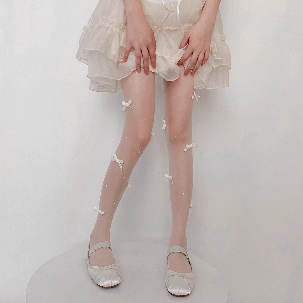 纯欲白丝蝴蝶结丝袜jk袜连裤袜子性感黑丝打底裤袜lolita珍珠丝袜,模玩/动漫/周边/娃圈三坑/桌游,lolita洛丽塔袜子,淘宝优惠券,粉丝福利购,淘宝优惠卷