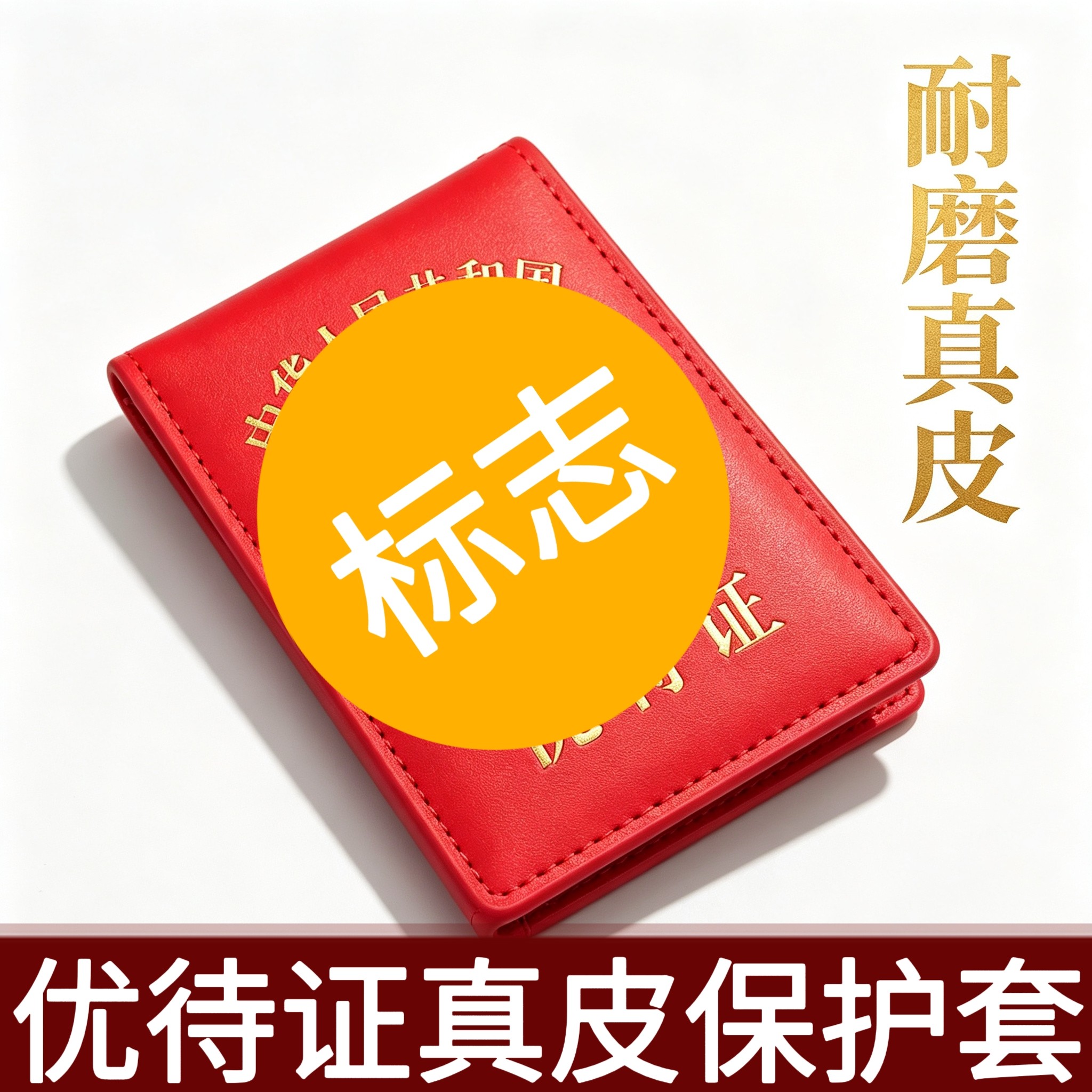 优待证保护套真皮卡包多卡位证件套牛皮金属标优待证卡套耐磨皮套