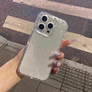 适用苹果15promax手机壳新款iPhone16pro透明闪粉软壳13pro高级感16硅胶防摔12por镜头全包爆款小众女网红pm