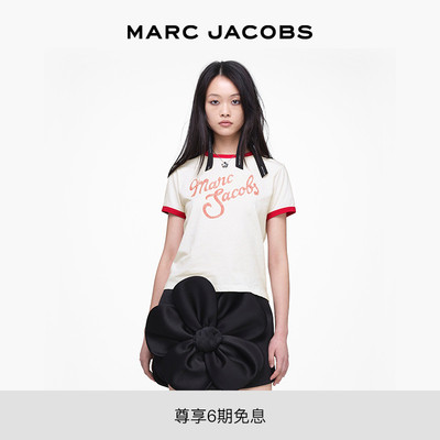 【新品】MARC JACOBS/莫杰 MJ 棉麻字母设计圆领短袖T恤上衣