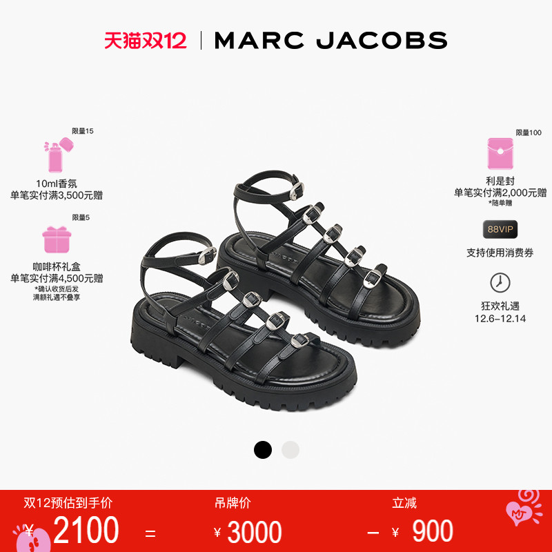 【特享甄选】MARC JACOBS/莫杰 SANDAL MJ 牛皮纯色凉鞋平底鞋