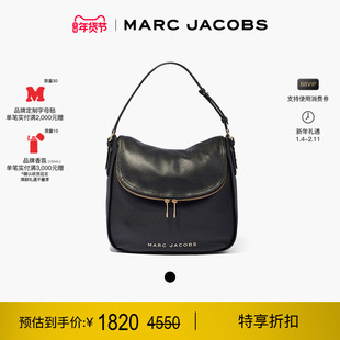 【新年特惠】MARC JACOBS/莫杰 MJ 牛皮黑色经典复古hobo包