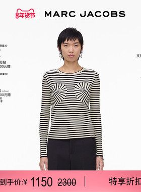 【新年特惠】MARC JACOBS/莫杰  KNITS 黑白条纹针织长袖T恤上衣