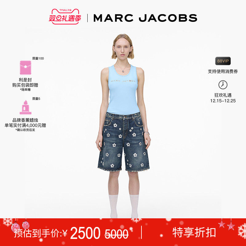 【特享甄选】MARC JACOBS/莫杰 MJ 丹宁牛仔小雏菊印花短裤休闲裤