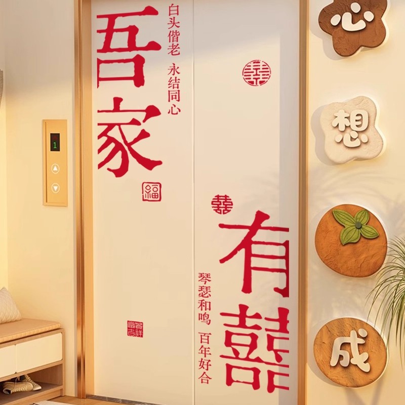 电梯门装饰门贴乔迁之喜新年窗花