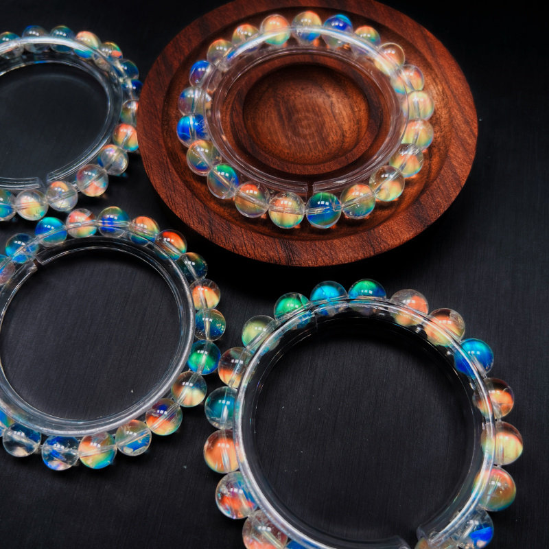 马岛料冰种幻彩月光石手链