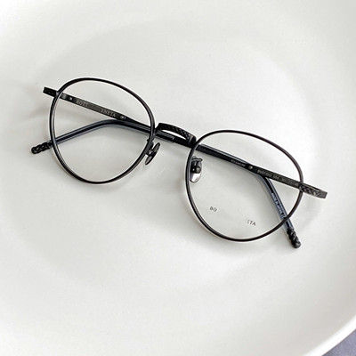 BOTTEGA纯钛超轻圆形眼镜框轻奢复古近视圆框镜架大脸男女BV0110O