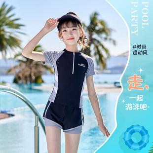 新款 日本GP Madam儿童泳衣夏季 分体泳装 女童游泳衣温泉专业速干