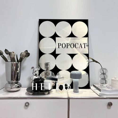 现代简约客厅镜子画桌面摆画高级感几何装饰画摆件卧室画床头挂画