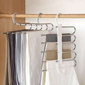 折叠多层抽拉裤 夹收纳神器 架家用伸缩衣架一体多功能衣柜内置裤