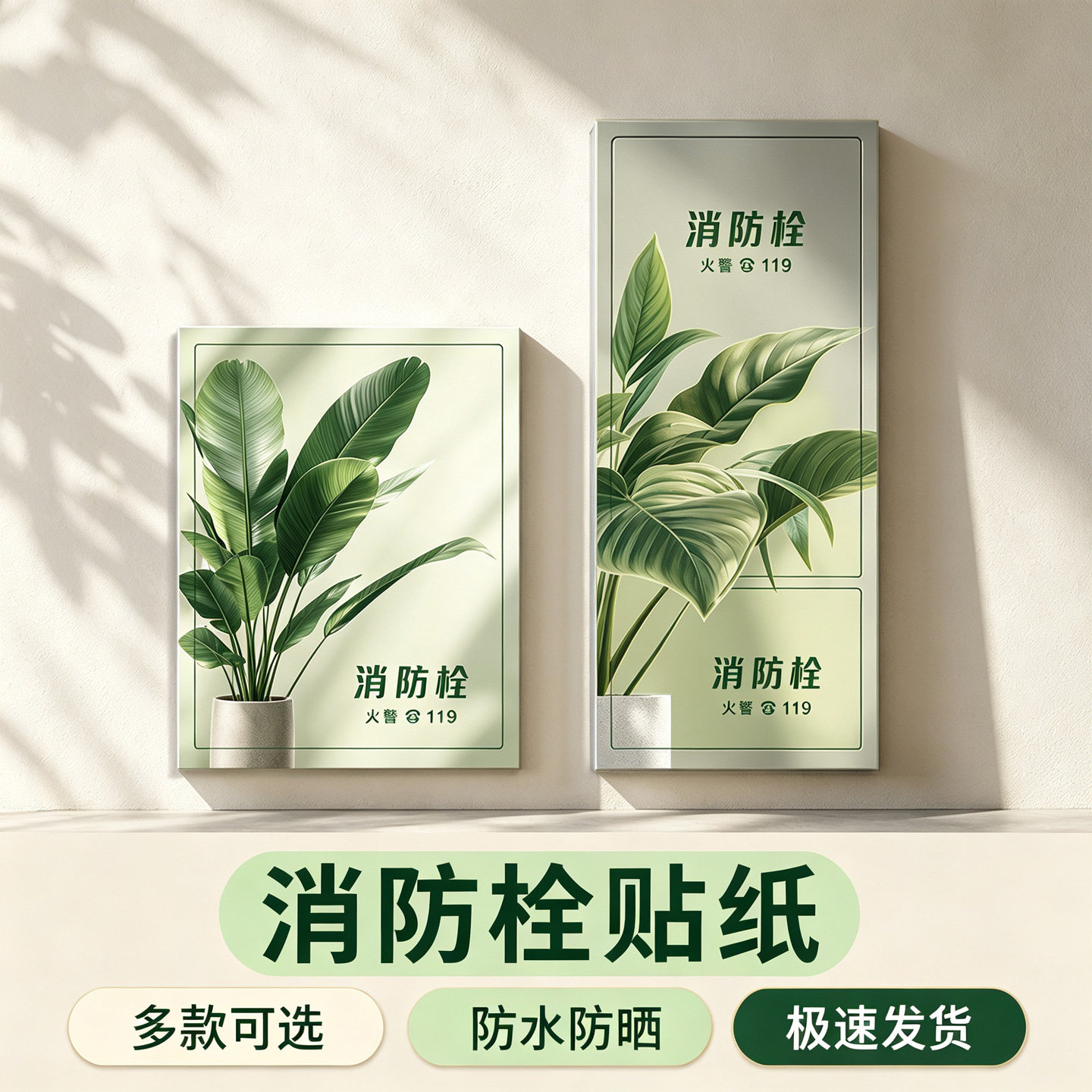 新品绿植装饰消防栓贴纸支持定制