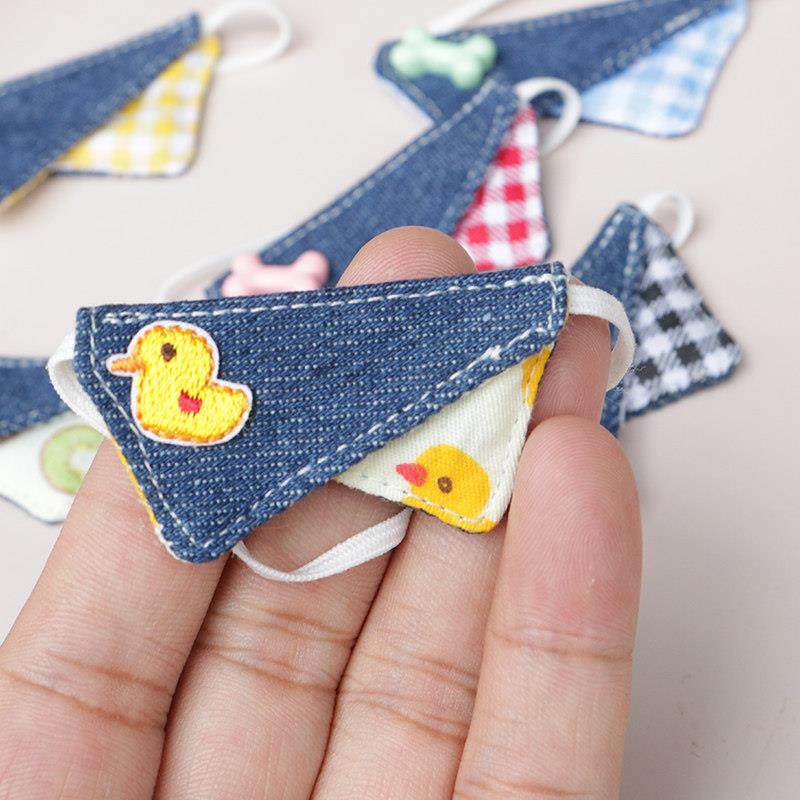 新款10cm棉花娃娃公仔玩偶衣服装饰发箍小配件自嘲熊围兜口水巾