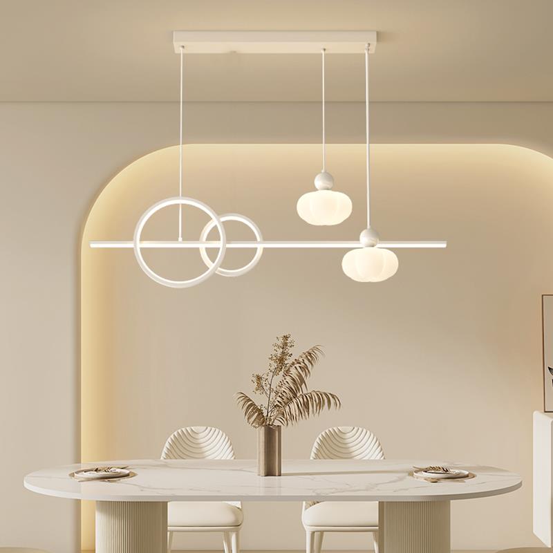 饭厅吊灯简约奶油风创意南瓜罩办公茶室吧台灯餐桌灯店面装饰灯具