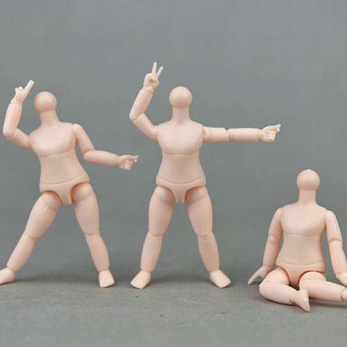 小号娃娃素体ob11身体12分bjd娃娃DIY玩具多关节白肌 身高9.5厘米