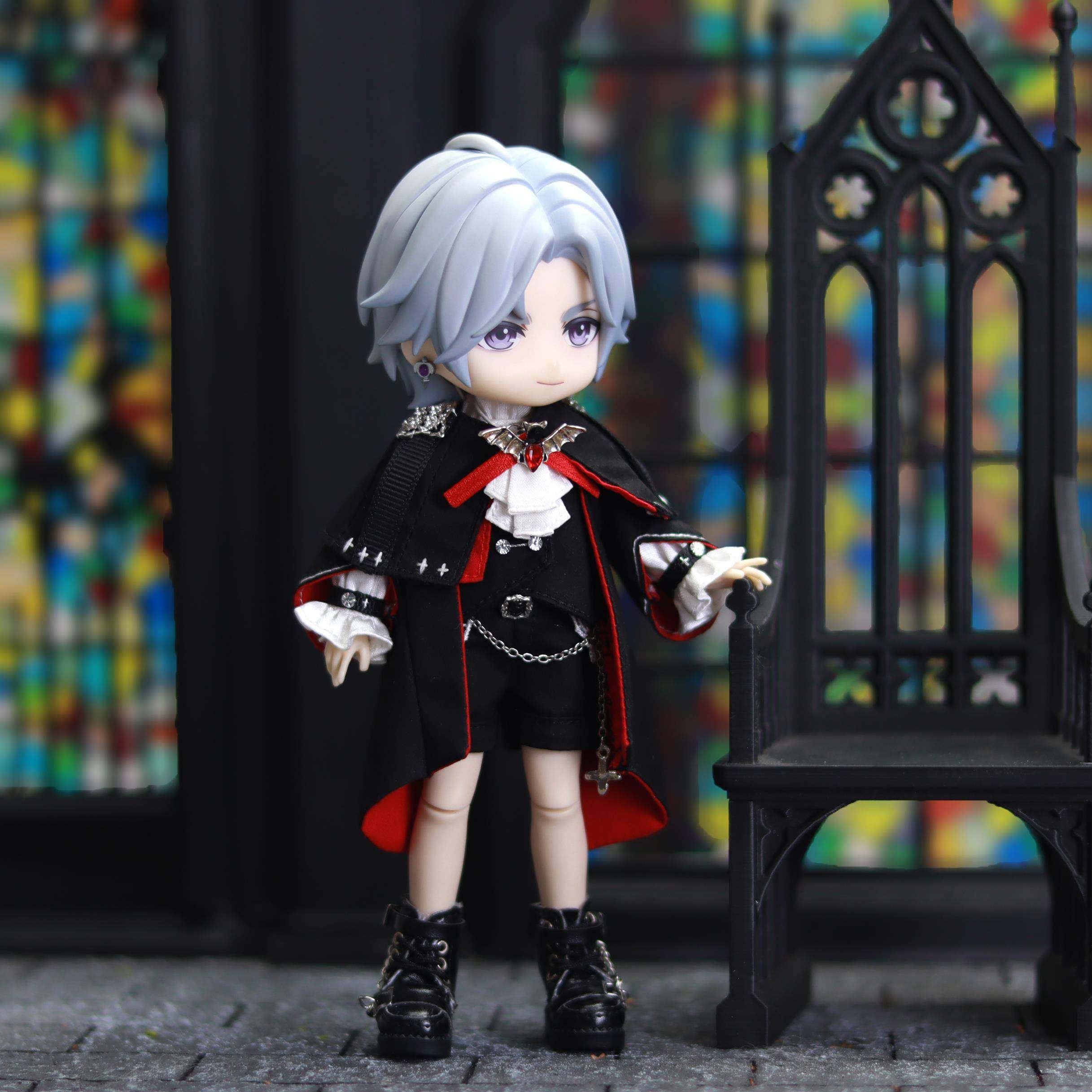 ob11娃衣阿巳2吸血鬼伯爵阿巳3暗黑套装妖精体 BJD修罗丸欧式哥特