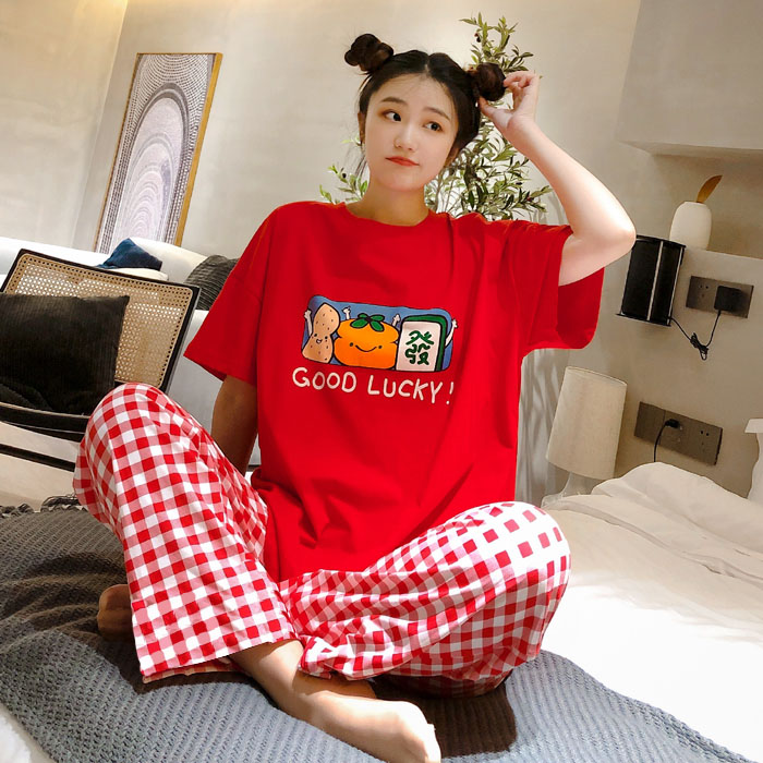 女士纯棉卡通休闲睡衣