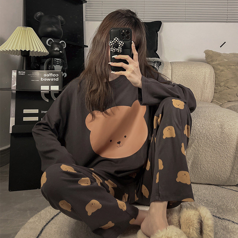 睡衣女韩版ins风春秋季新款长袖长裤可爱卡通甜美学生外穿家居服,女士内衣/男士内衣/家居服,睡衣/家居服套装,淘宝优惠券,粉丝福利购,淘宝优惠卷