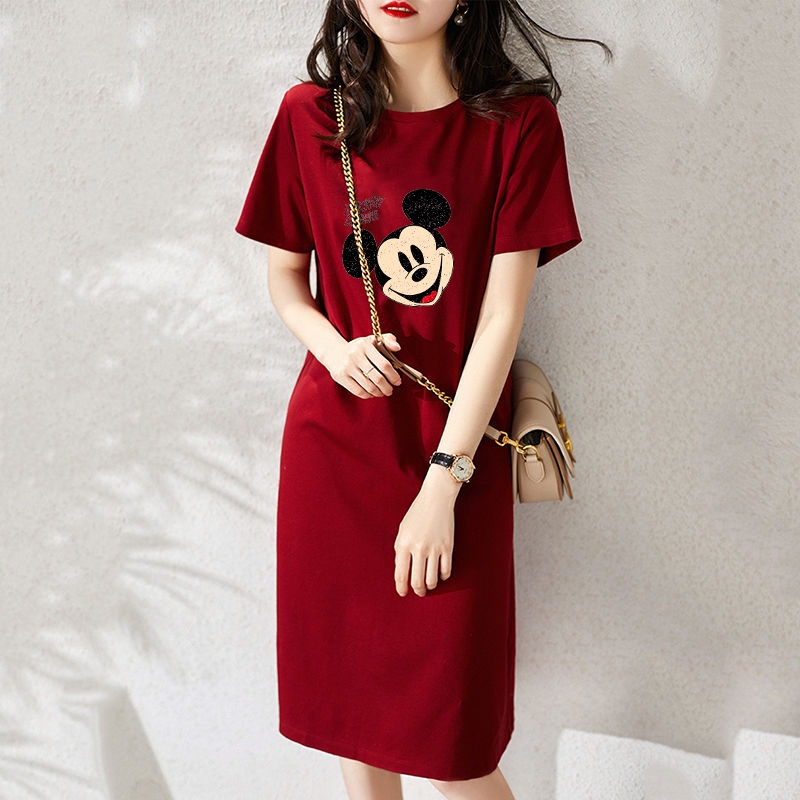 夏季新款睡衣女薄款酒红新婚睡裙女夏网红爆款短袖本命年家居服夏