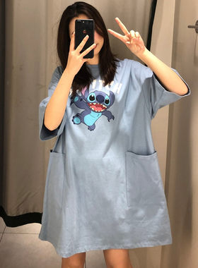纯棉棉卡通风大码宽松孕妇家居服