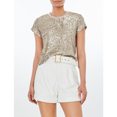 亮片短袖 上衣亮闪闪珠片年会女欧货2025新款 重工晚会宴会日常