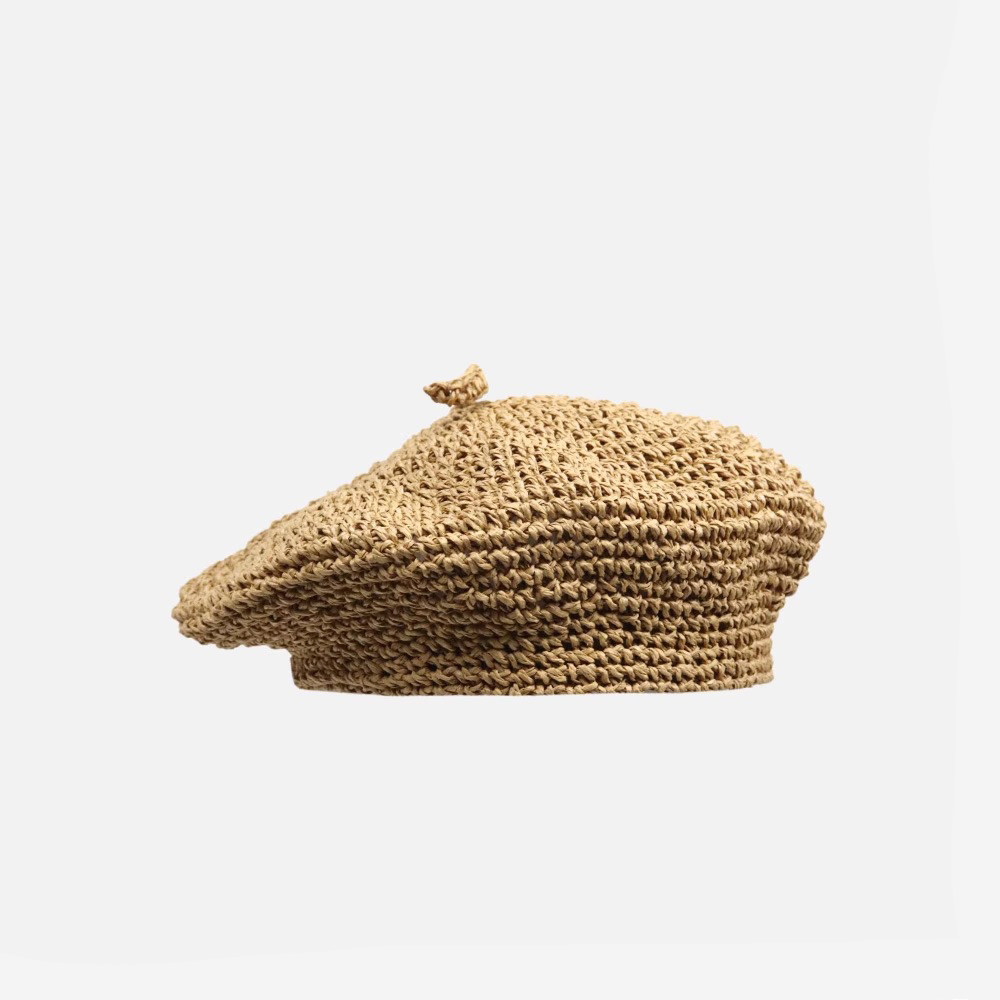 Classy key新加坡设计师联名款法式复古草编贝雷帽文艺透气