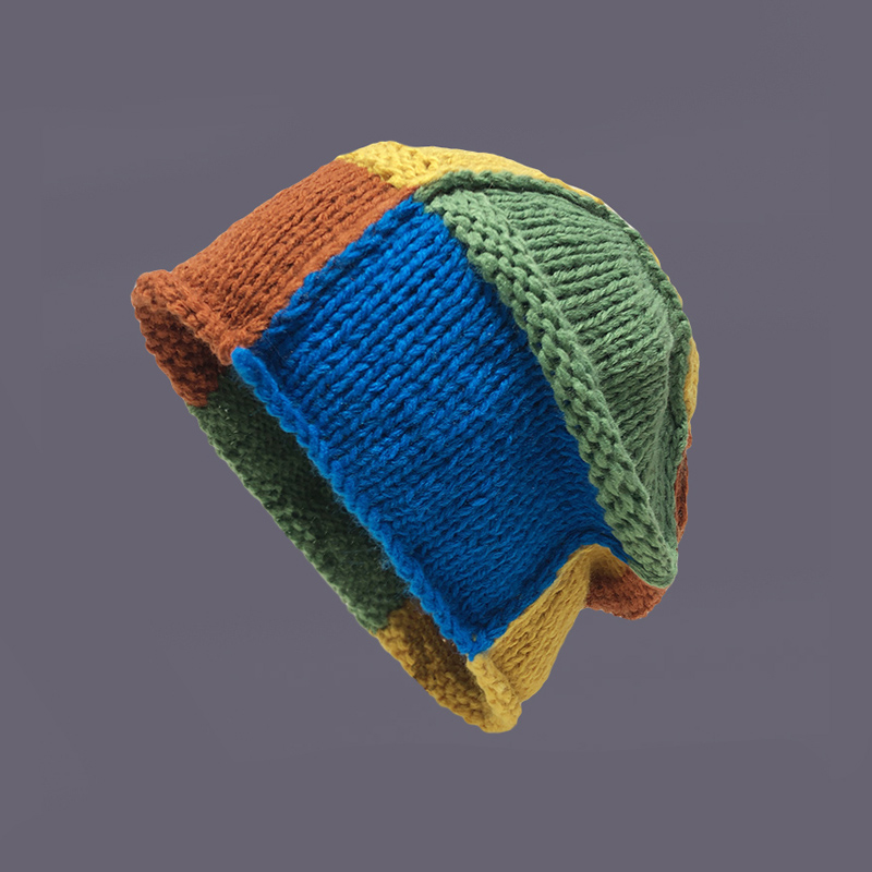 Classy key新加坡设计师联名款卷边撞色护耳帽显脸小保暖针织帽子