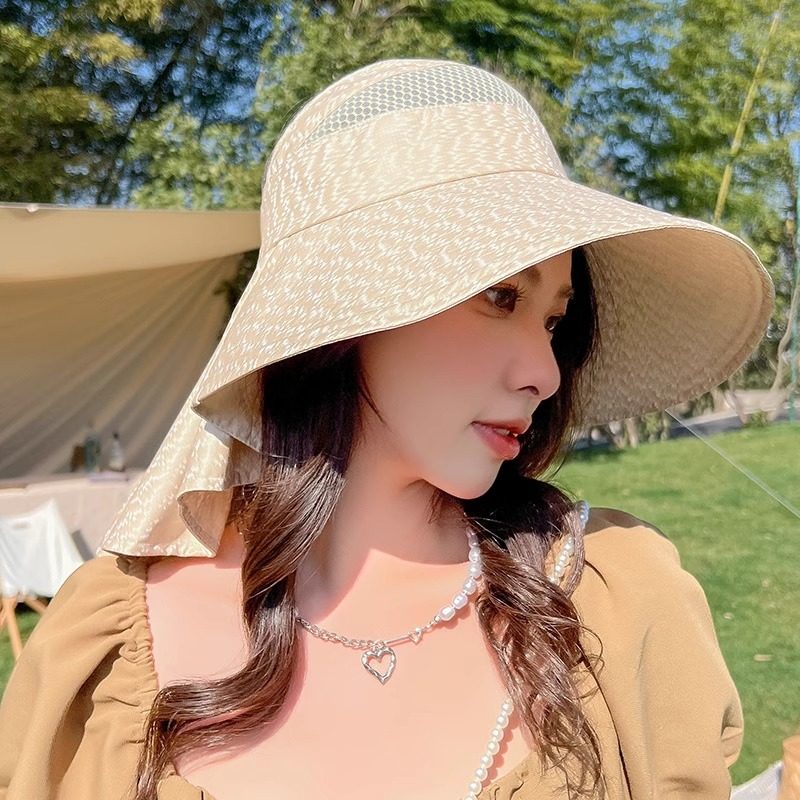 Classy key新加坡设计师联名款遮脸长尾护颈防晒帽子显脸小空顶帽