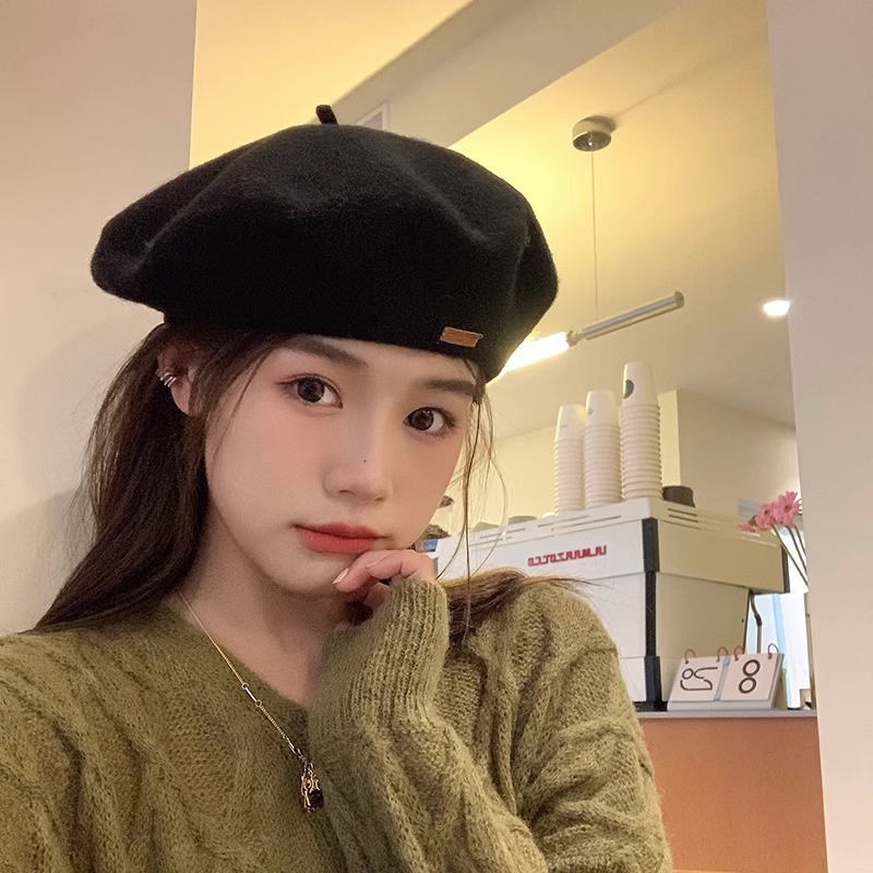 Classy key日本设计师联名款百搭羊毛画家帽子石原里美同款