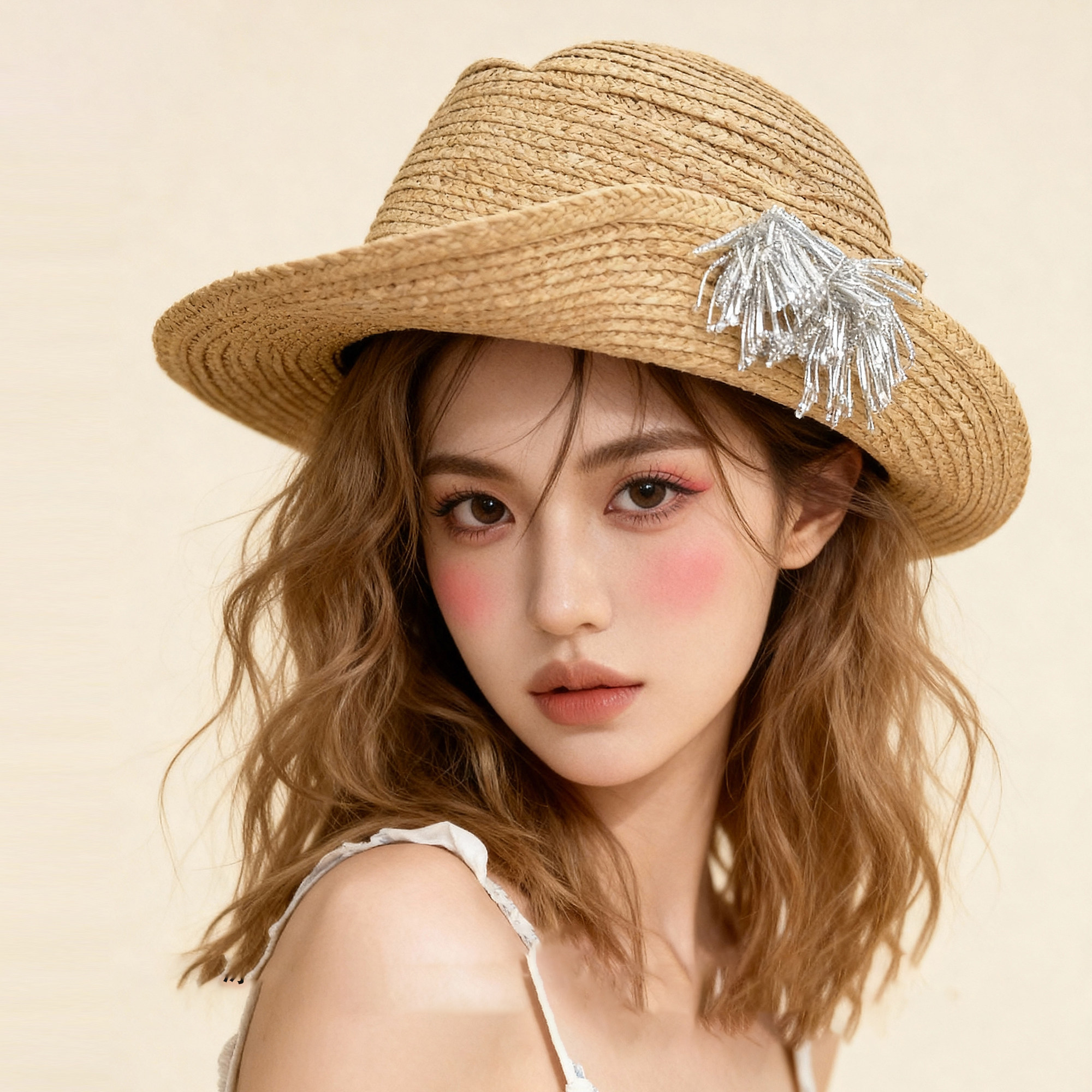 Classy key新加坡设计师联名款复古烟花草帽子遮阳防晒出片