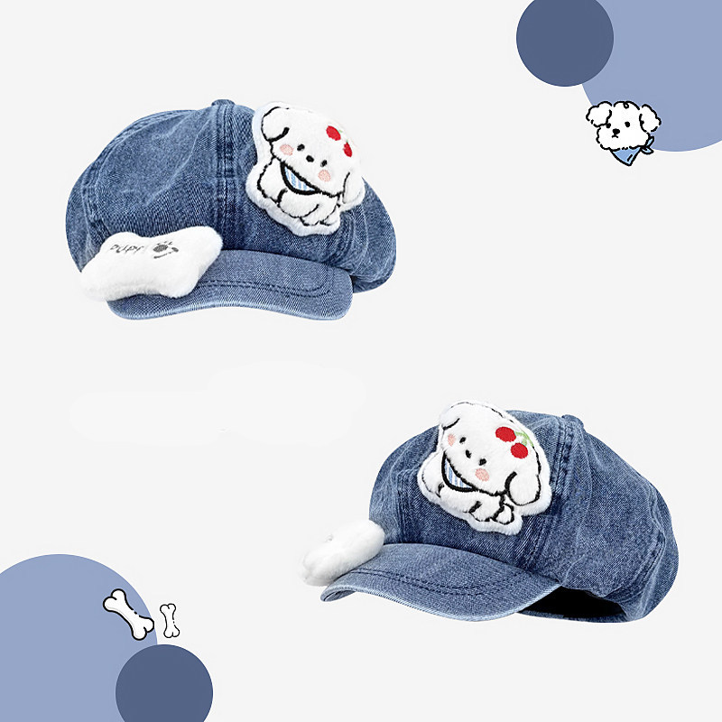 Classy key新加坡设计师联名款显脸小牛仔贝雷帽甜美可爱八