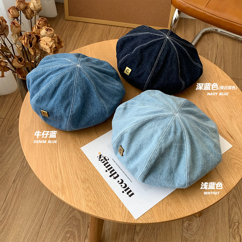 Classy key新加坡设计师联名款显脸小复古百搭画家帽子牛仔