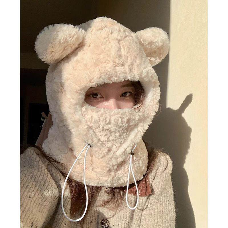 Classy key新加坡设计师联名款可爱小熊套头帽口罩围脖一体