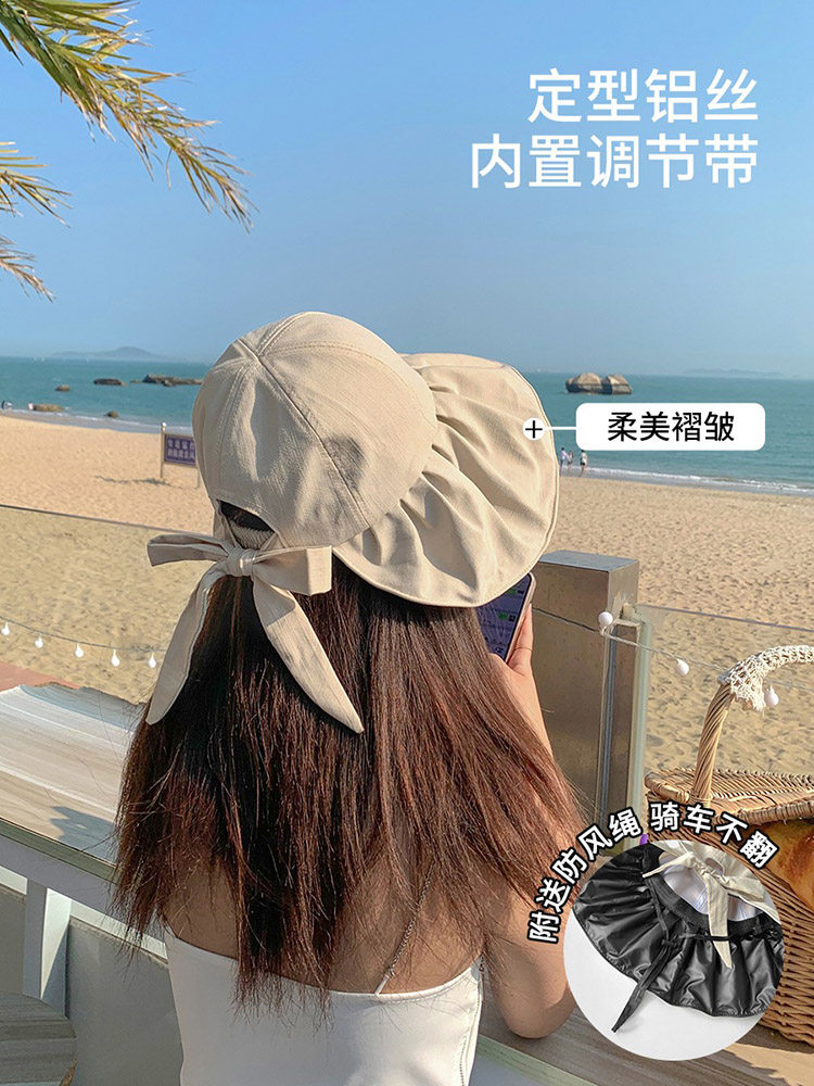 Classy key新加坡设计师联名款蝴蝶结遮阳帽女夏季防紫外线