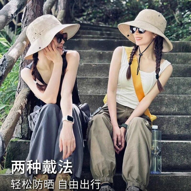 Classy key新加坡设计师联名款登山渔夫帽女夏季大头围西部