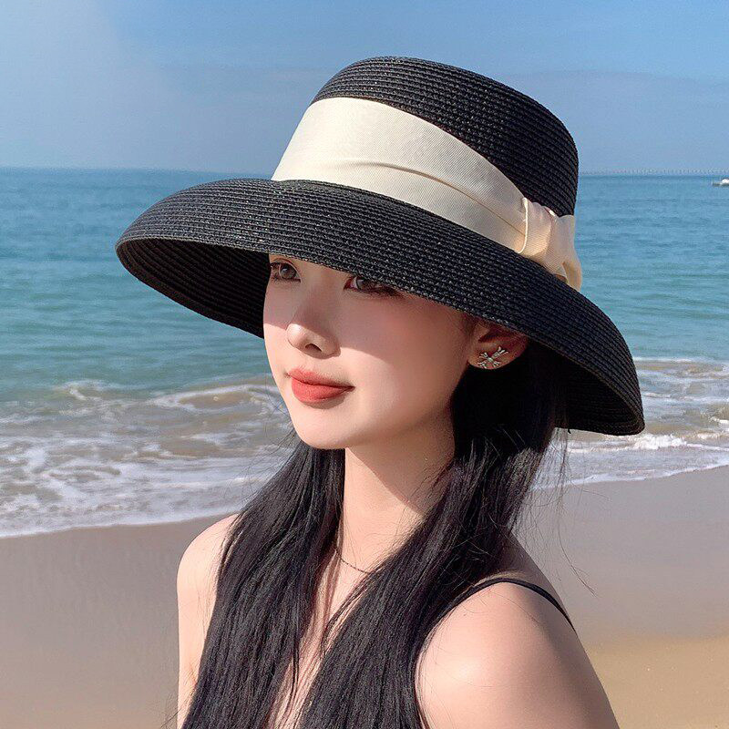 Classy key新加坡设计师联名款赫本风显脸小草帽遮阳防晒渔夫帽子
